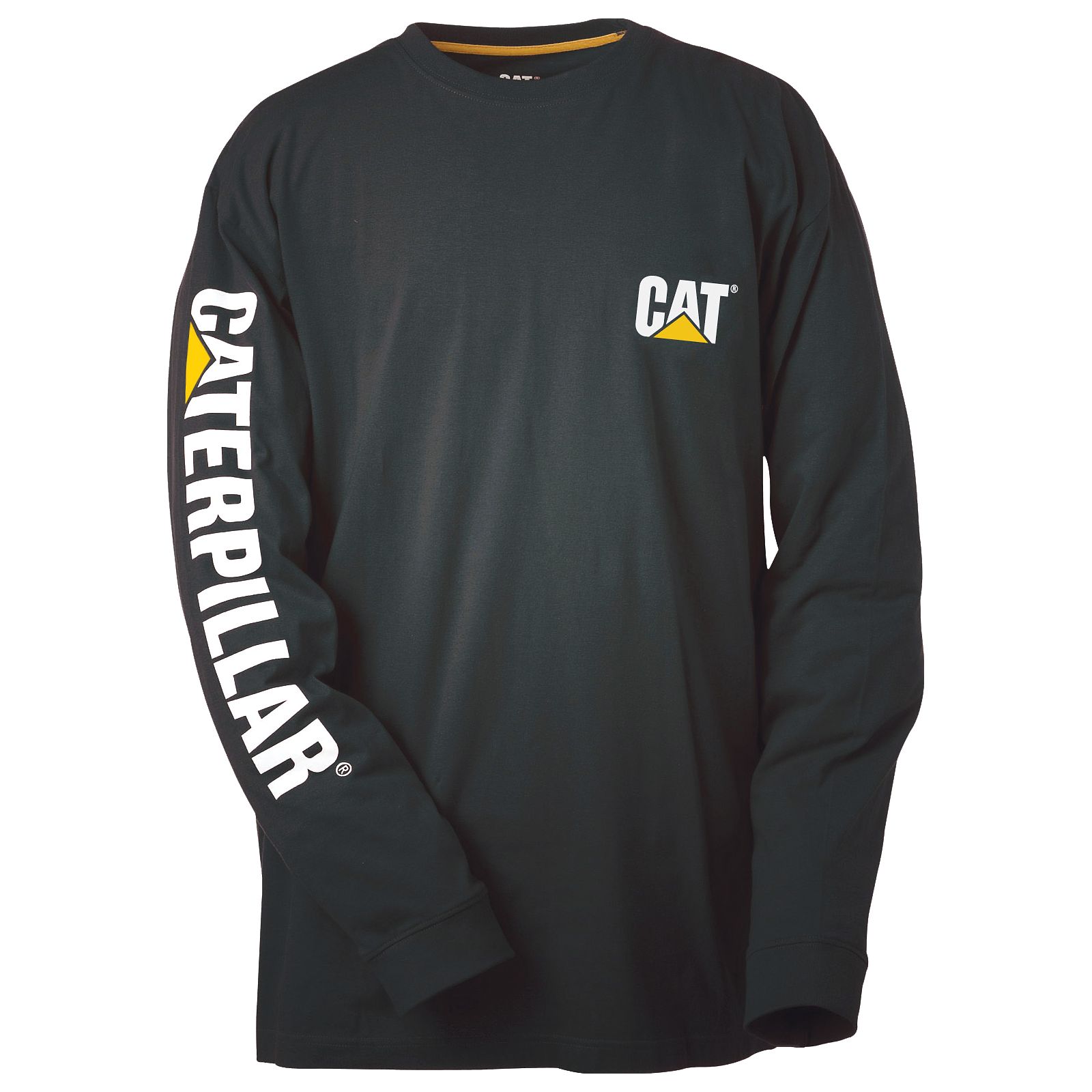 Caterpillar Men's Trademark Banner Long Sleeve T-Shirts Black CAT-65019